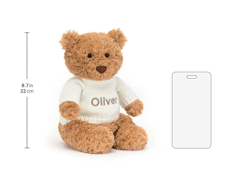 Bartholomew Bear with Personalised Cream Jumper