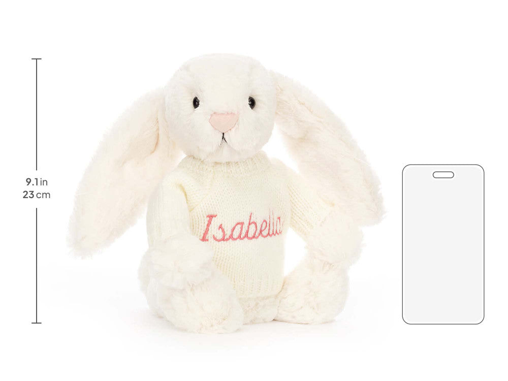 Bashful Cream Bunny with Personalised Cream Jumper