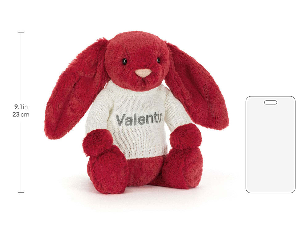 Bashful Luxe Bunny Scarlett with Personalised Cream Jumper