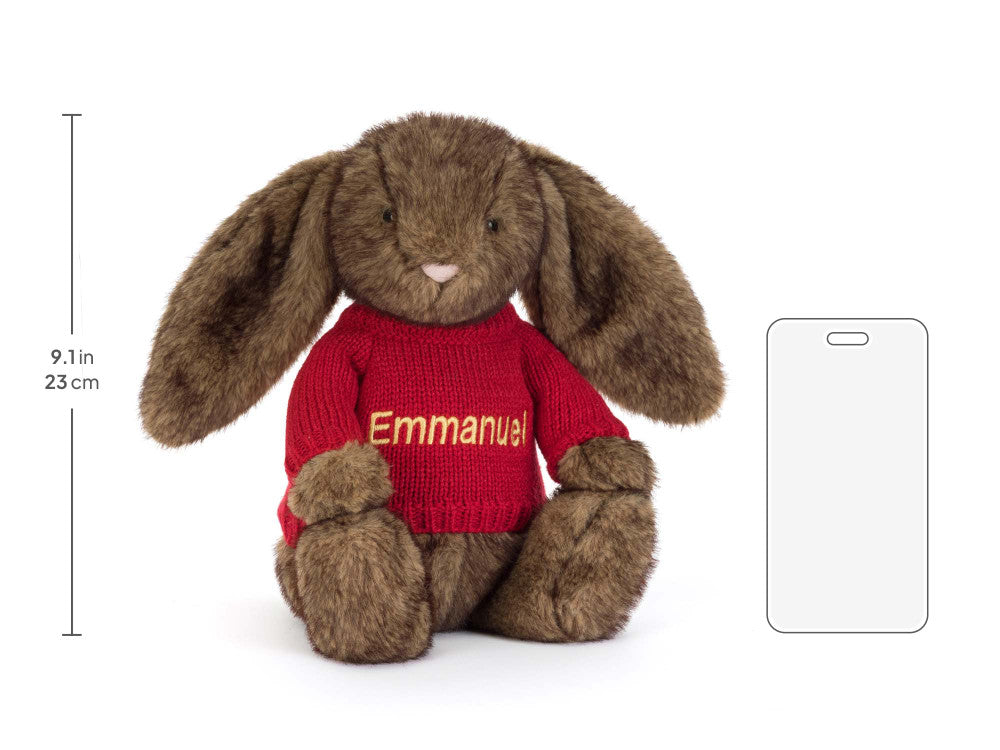 Hoppleston Luxe Bunny with Personalised Red Jumper