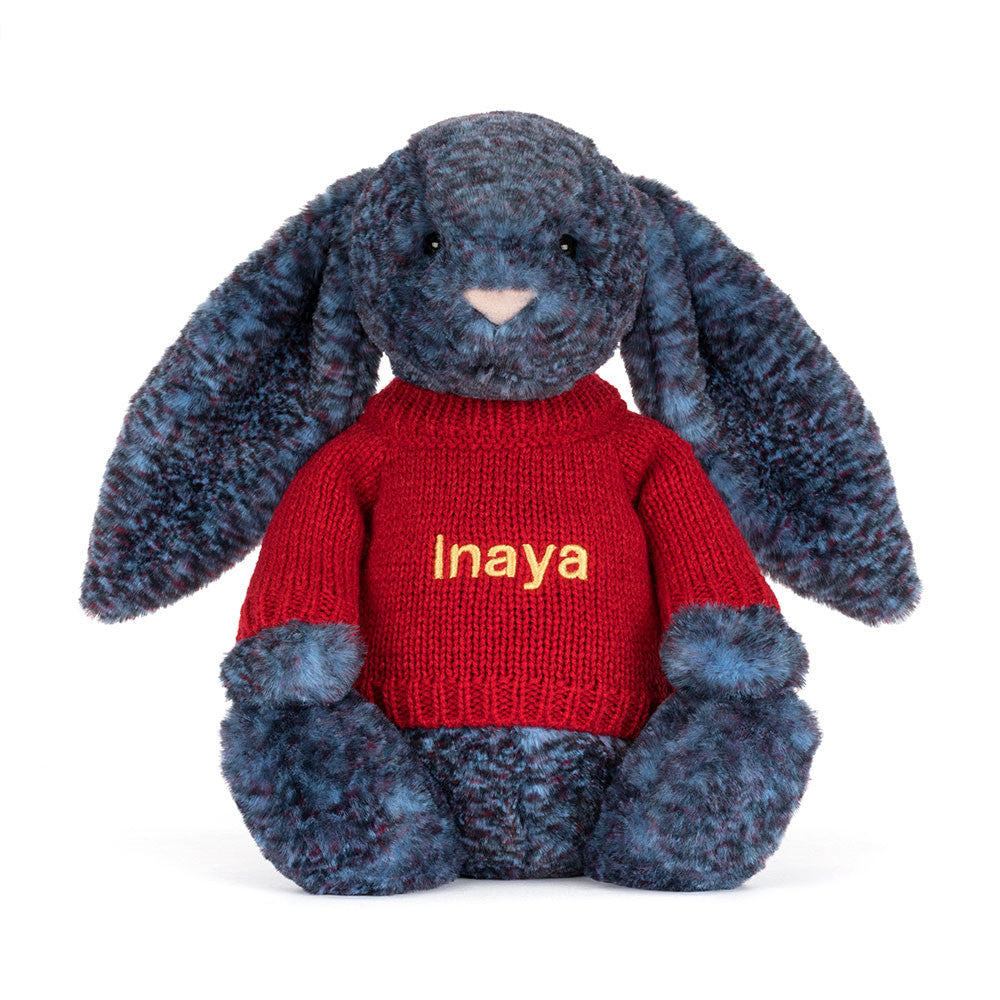 Hopscone Luxe Bunny with Personalised Red Jumper
