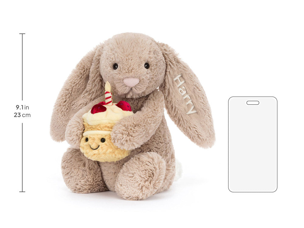 Personalised Bashful Beige Bunny 'Birthday'