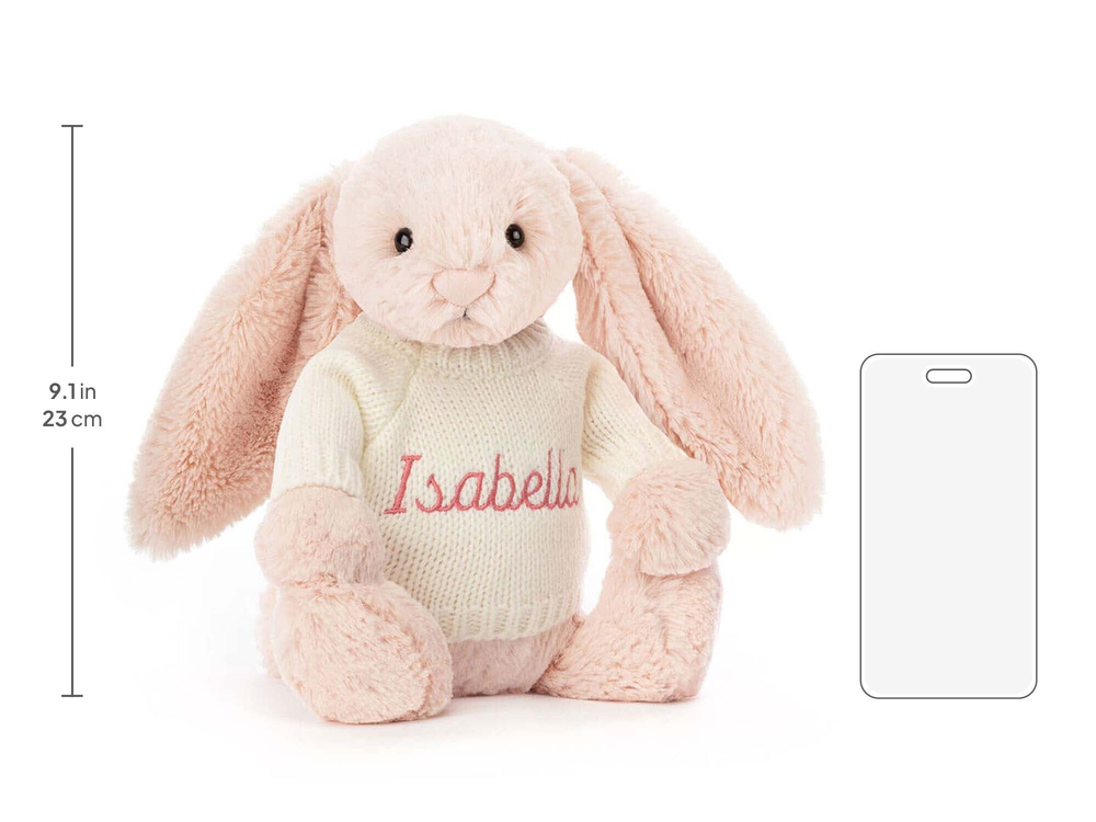 Bashful Blush Bunny with Personalised Cream Jumper