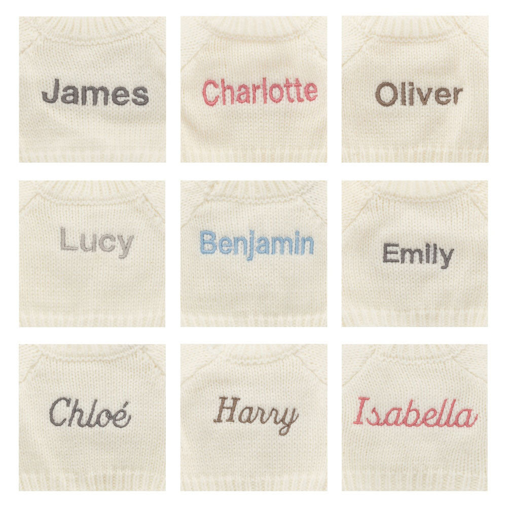 Bashful Navy Bunny with Personalised Cream Jumper