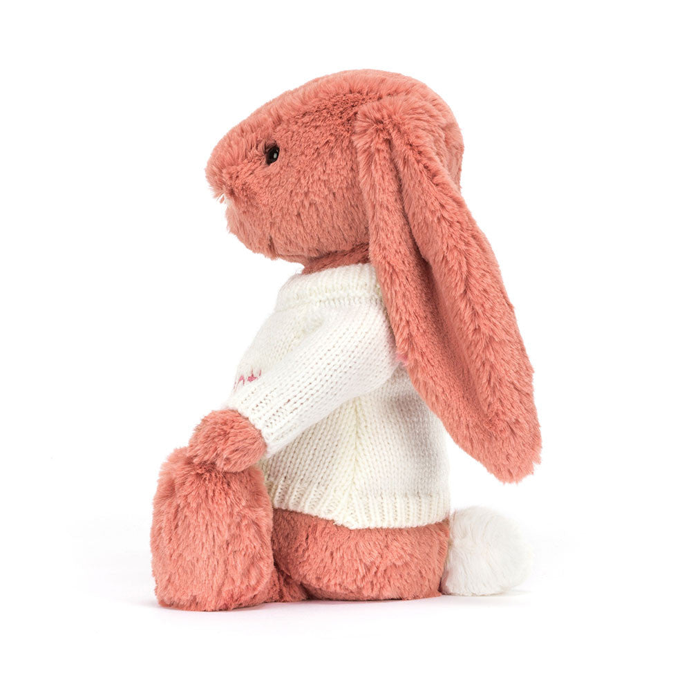 Bashful Sorrel Bunny with Personalised Cream Jumper