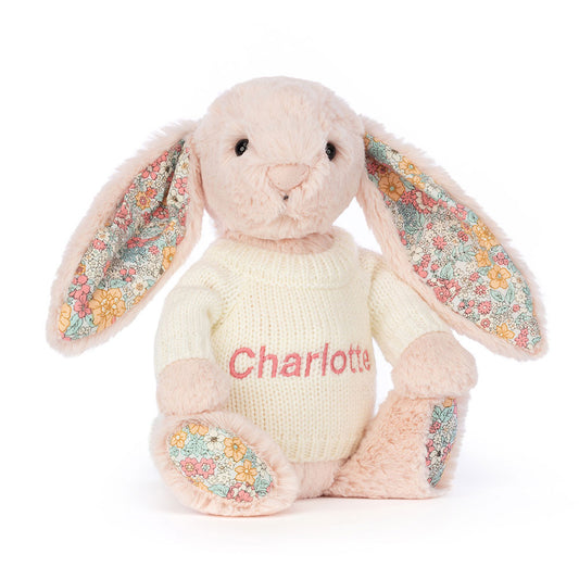 Blossom Blush Bunny with Personalised Cream Jumper