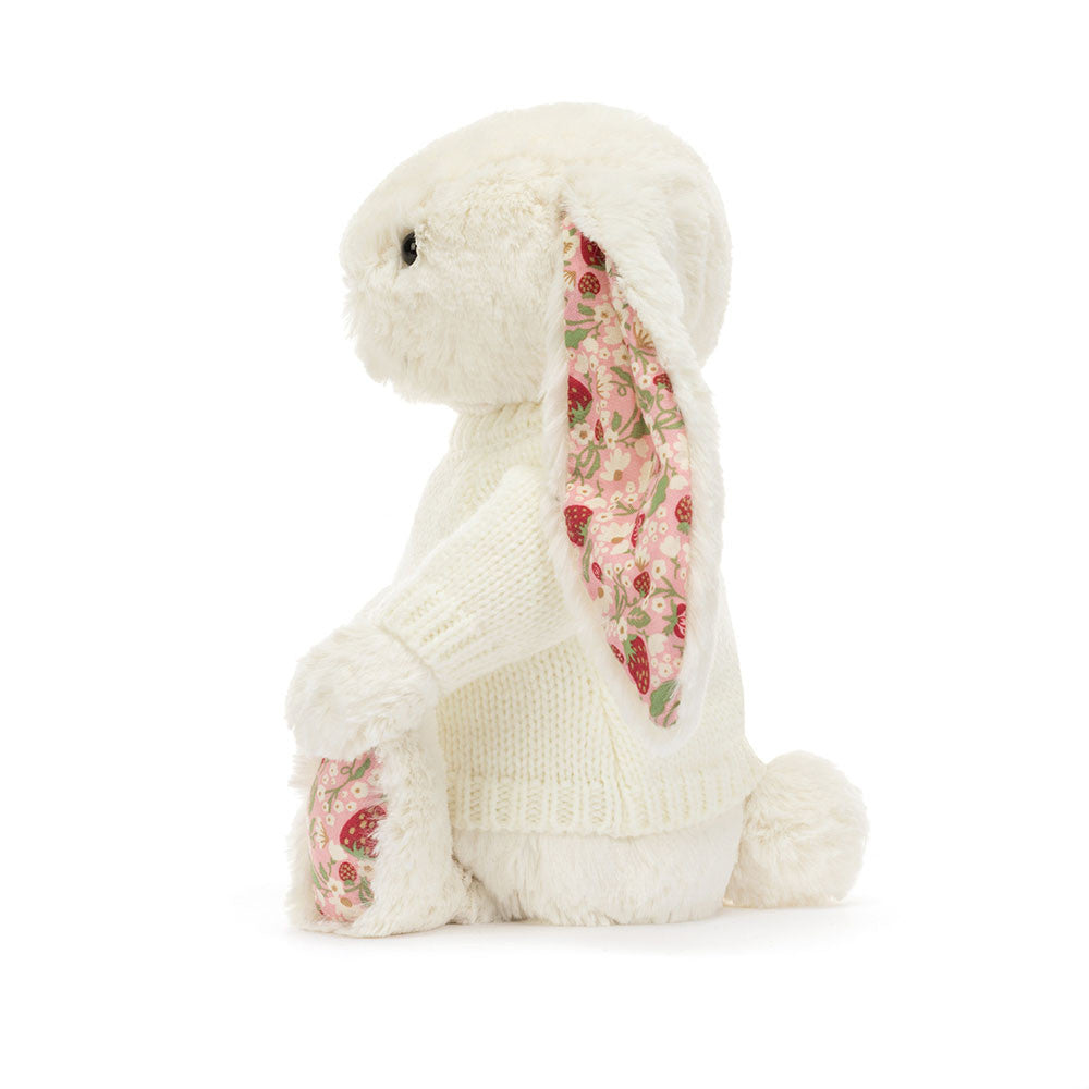 Blossom Cream Bunny 'Berry' with Personalised Cream Jumper