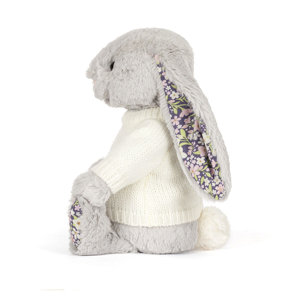 Blossom Silver Bunny 'Bloom' with Personalised Cream Jumper