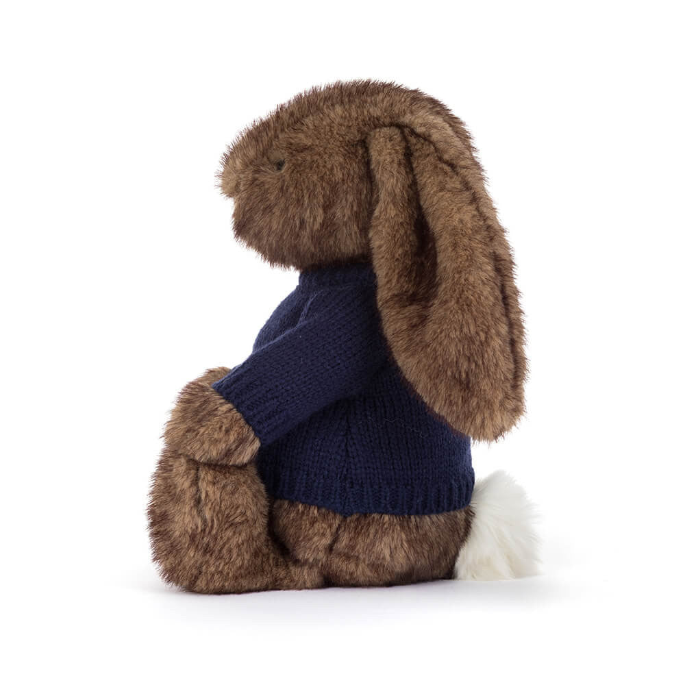 Hoppleston Luxe Bunny with Personalised Navy Jumper