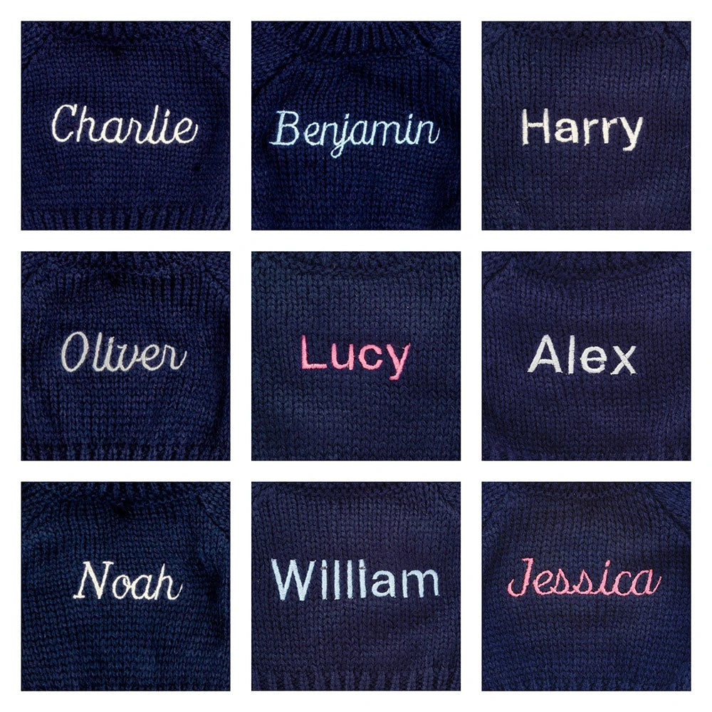 Bashful Dusky Blue Bunny with Personalised Navy Jumper