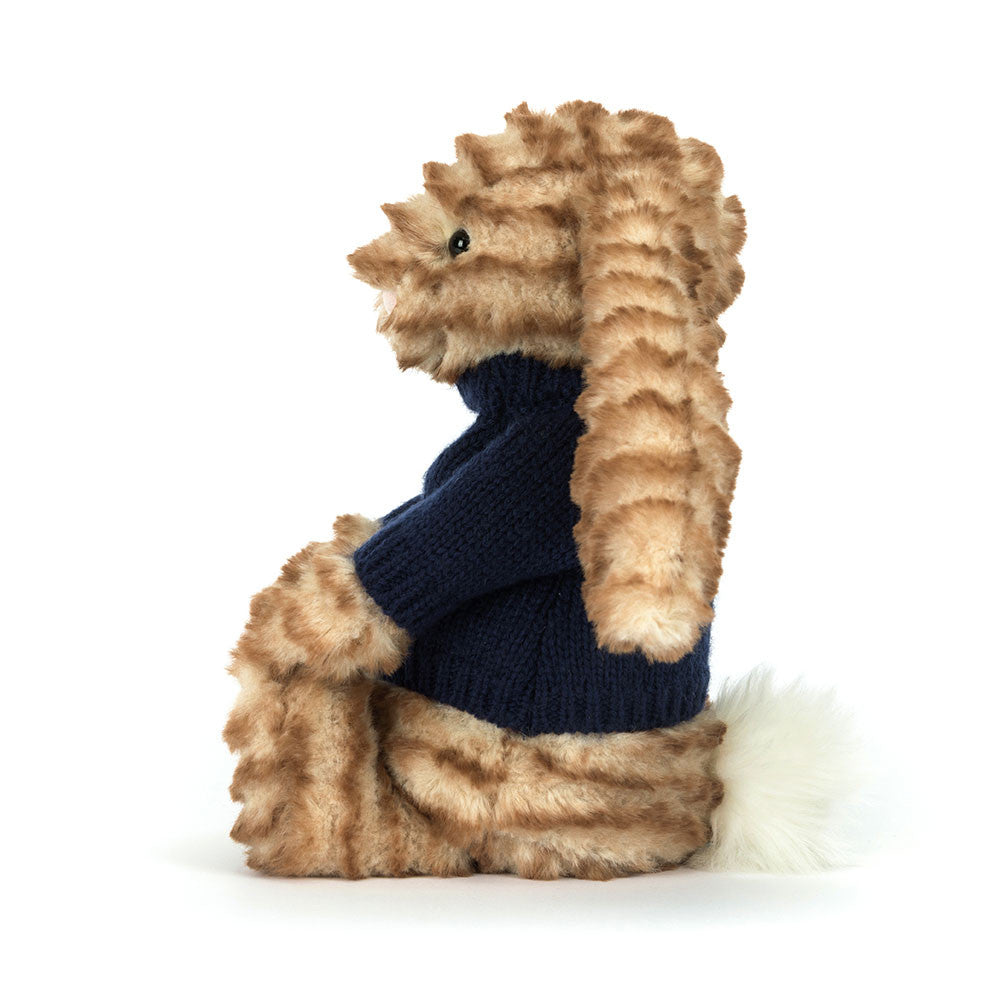 Bashful Luxe Bunny Juniper with Personalised Navy Jumper