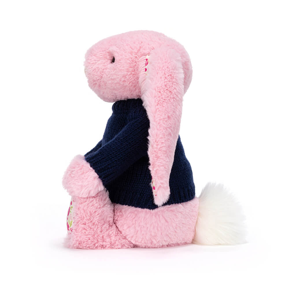 Blushkin Blossom Luxe Bunny with Personalised Navy Jumper