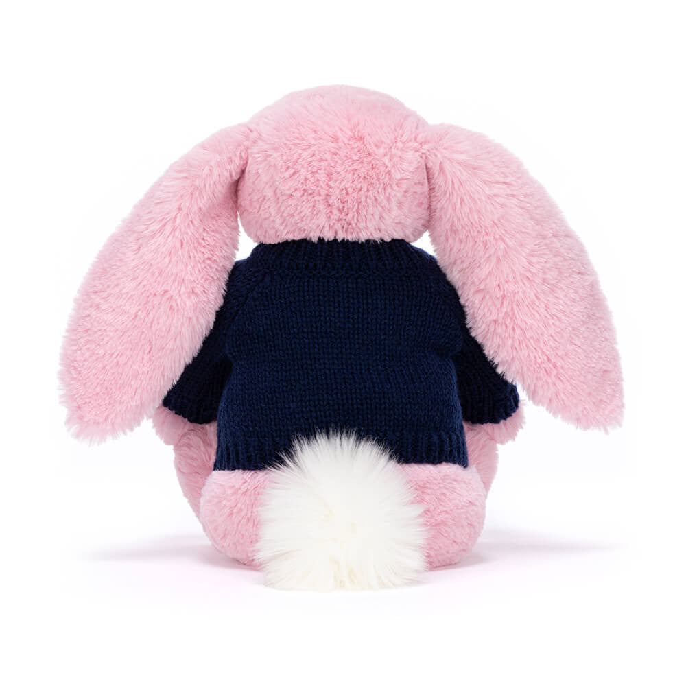Blushkin Blossom Luxe Bunny with Personalised Navy Jumper