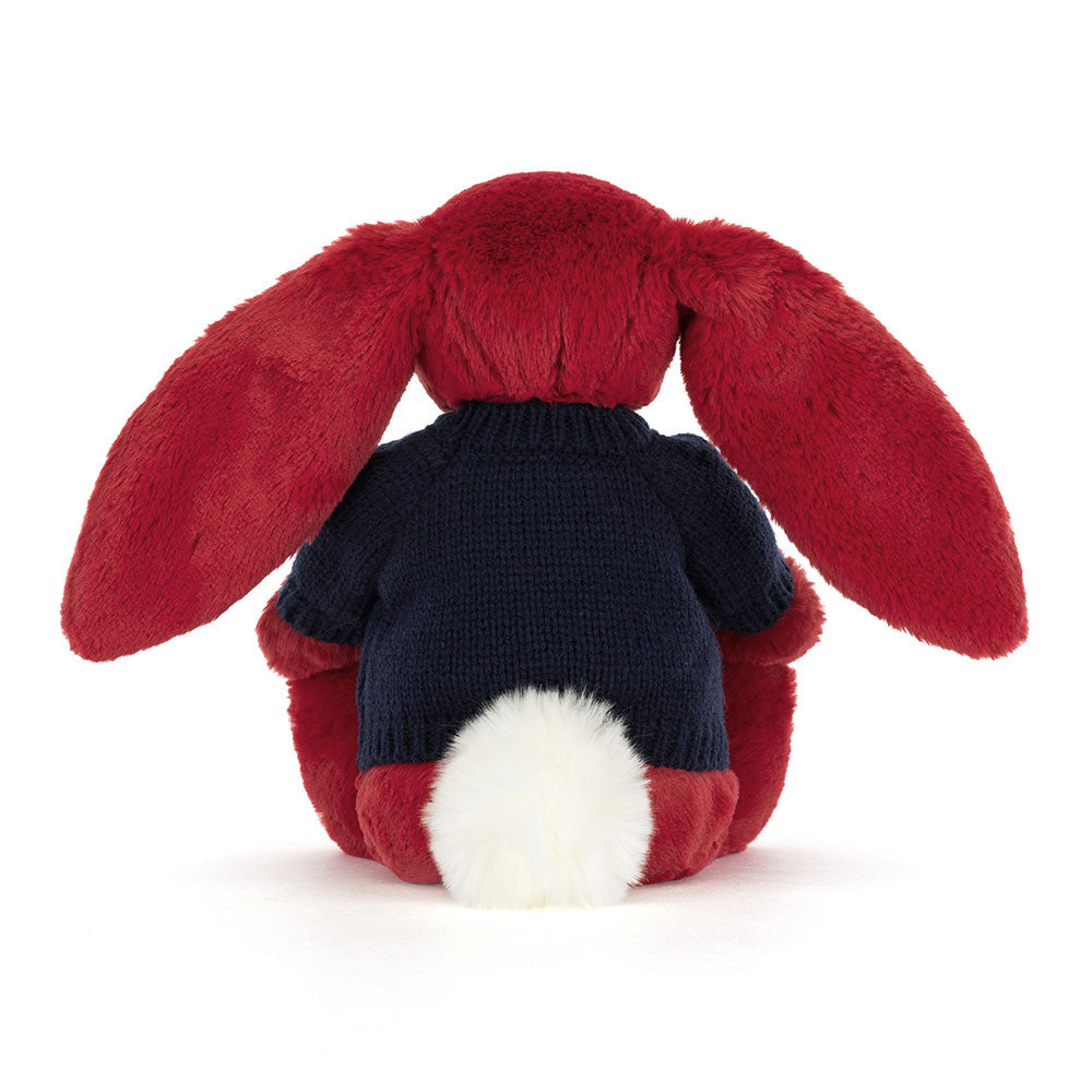 Bashful Luxe Bunny Scarlett with Personalised Navy Jumper