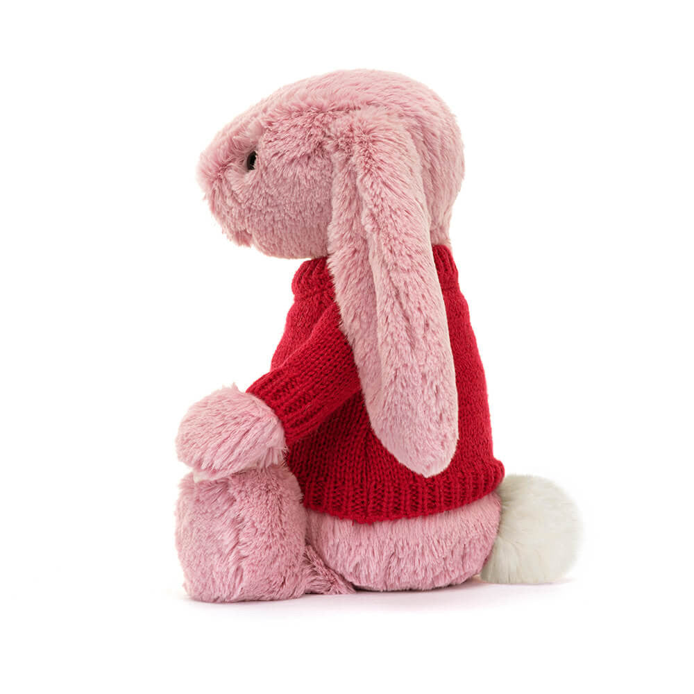 Bashful Tulip Pink Bunny with Personalised Red Jumper