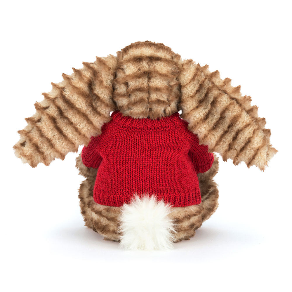 Bashful Luxe Bunny Juniper with Personalised Red Jumper