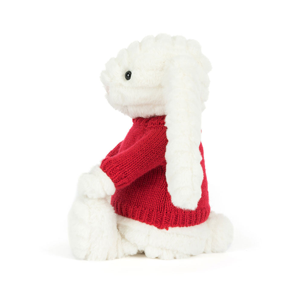 Bashful Luxe Bunny Nimbus with Personalised Red Jumper