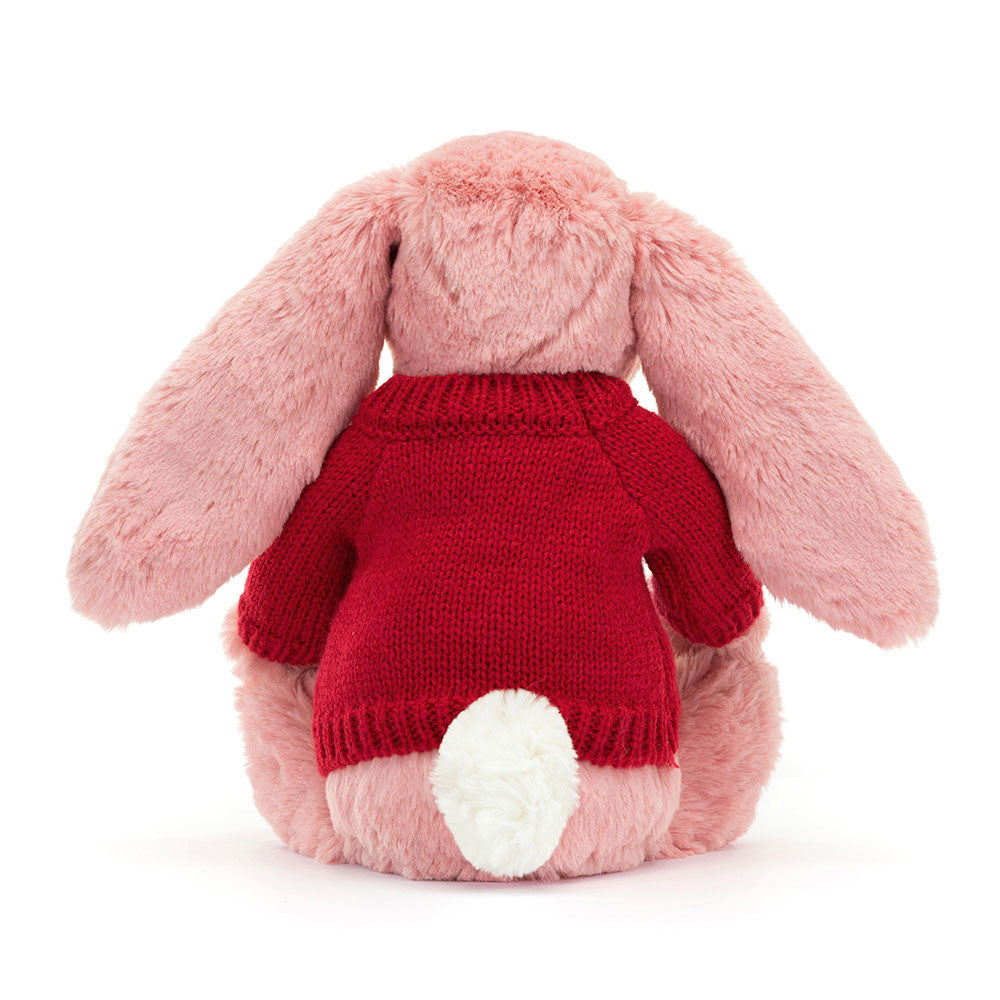 Bashful Petal Bunny with Personalised Red Jumper
