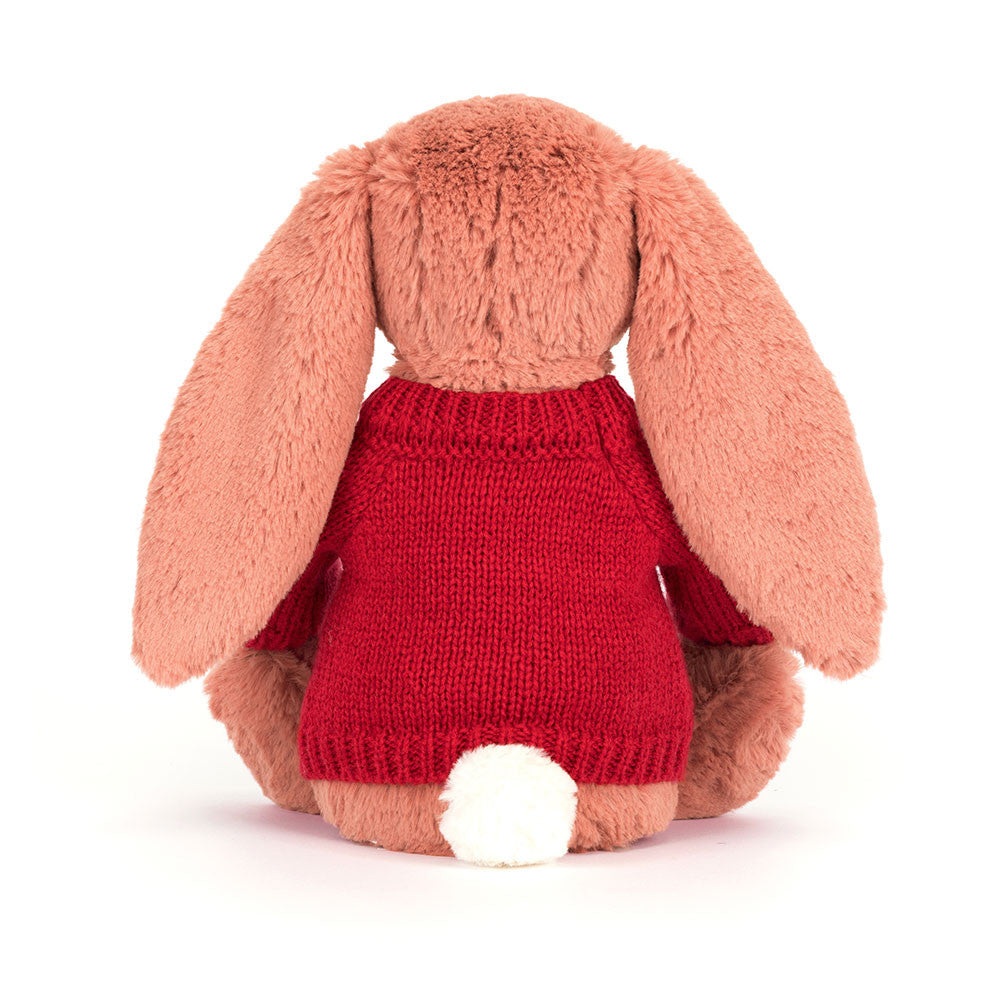 Bashful Sorrel Bunny with Personalised Red Jumper