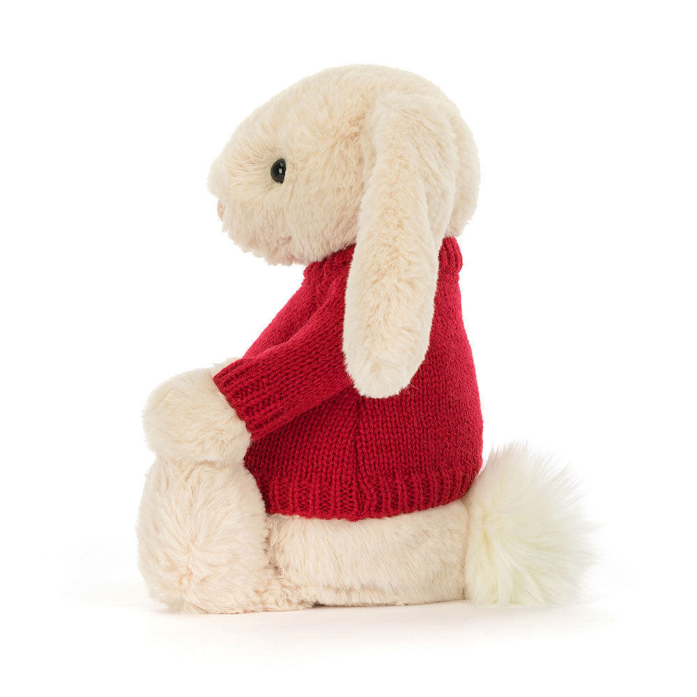 Bashful Luxe Bunny Willow with Personalised Red Jumper