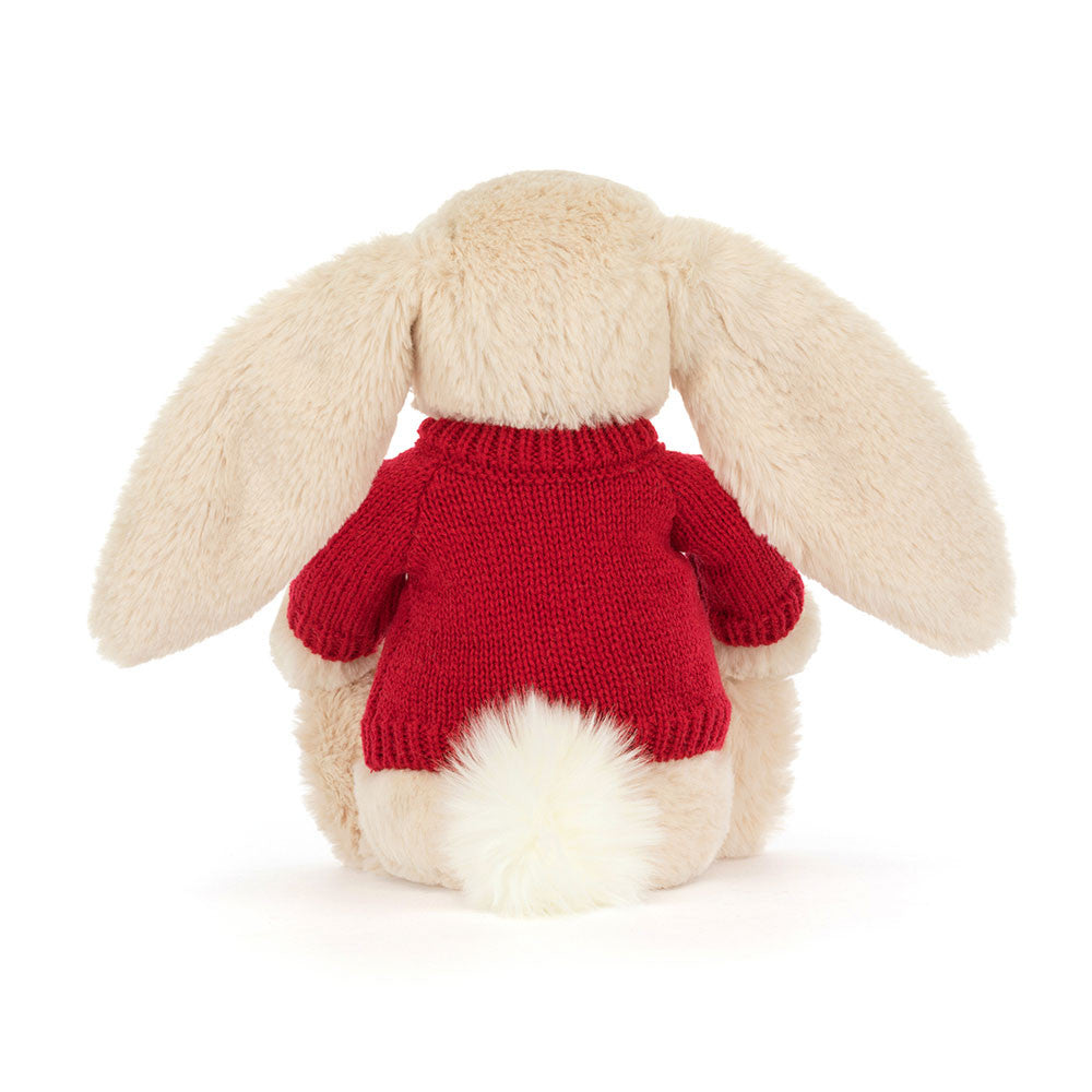 Bashful Luxe Bunny Willow with Personalised Red Jumper
