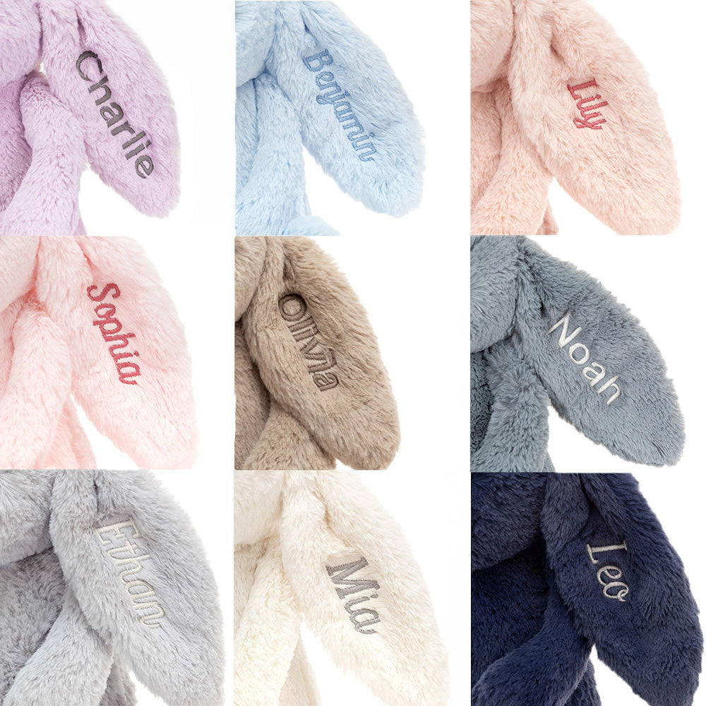 Personalised Bashful Dusky Blue Bunny Medium