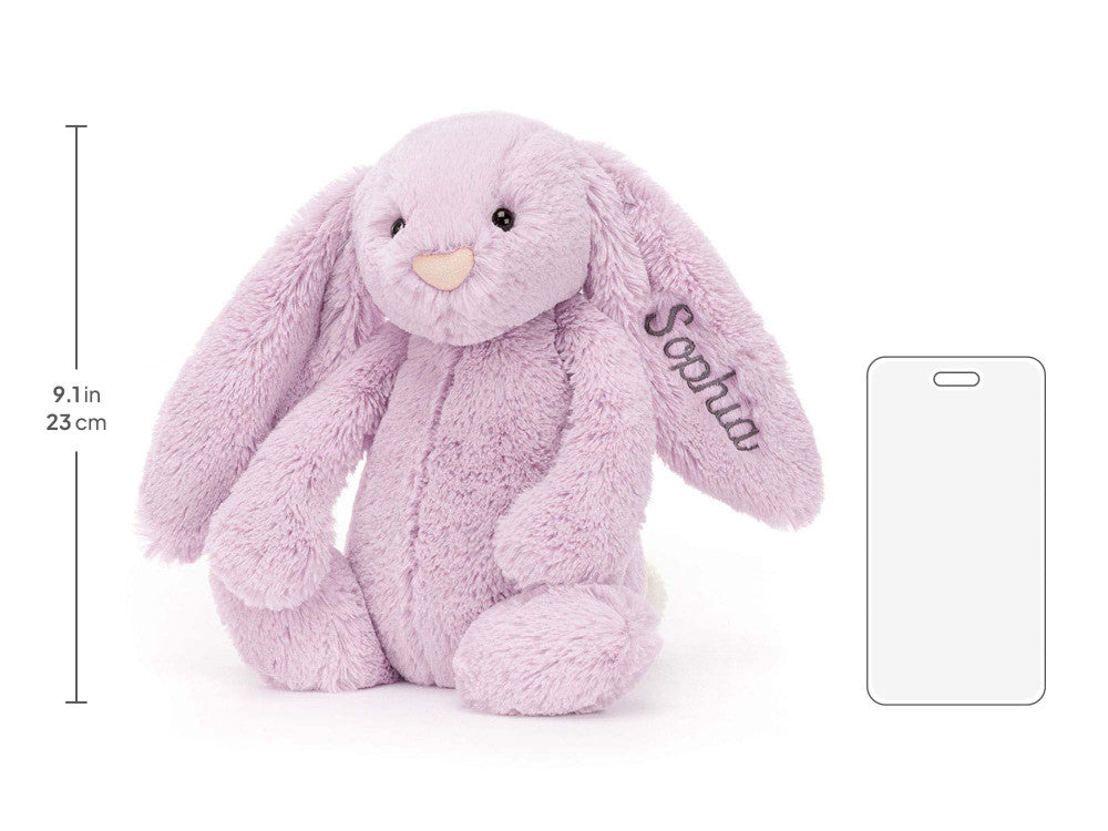 Personalised Bashful Lilac Bunny Medium