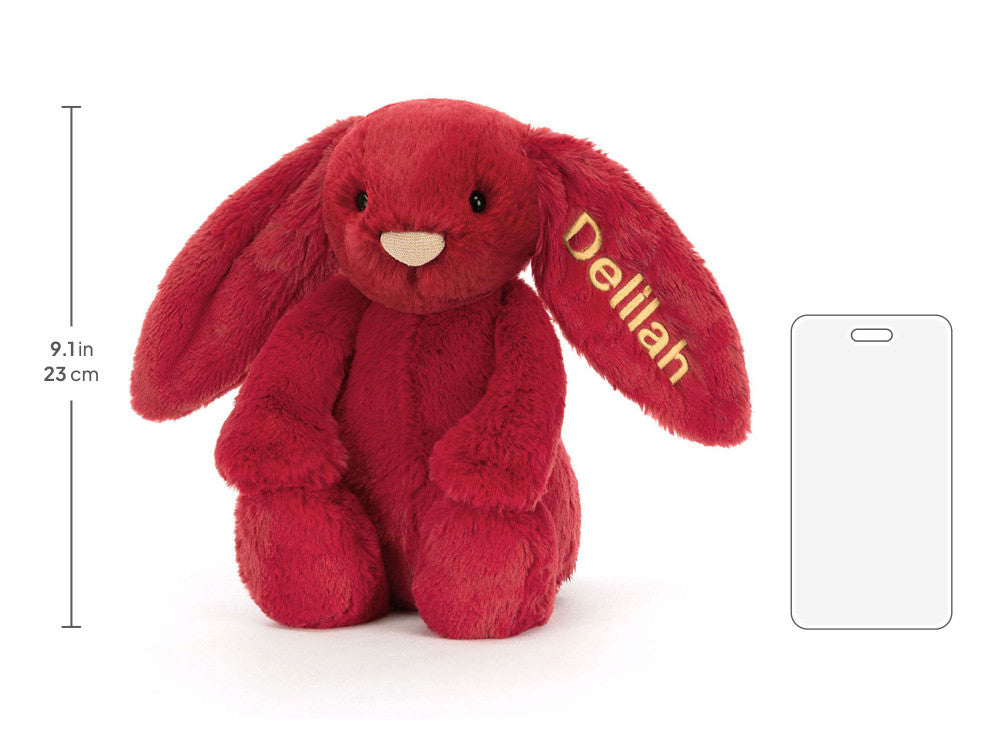 Personalised Bashful Luxe Bunny Scarlett Medium