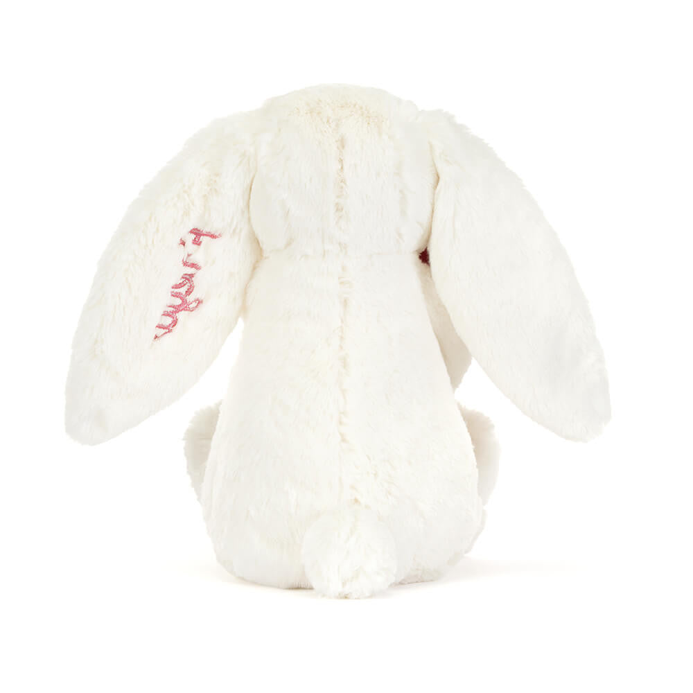 Personalised Cream Bunny with Rose